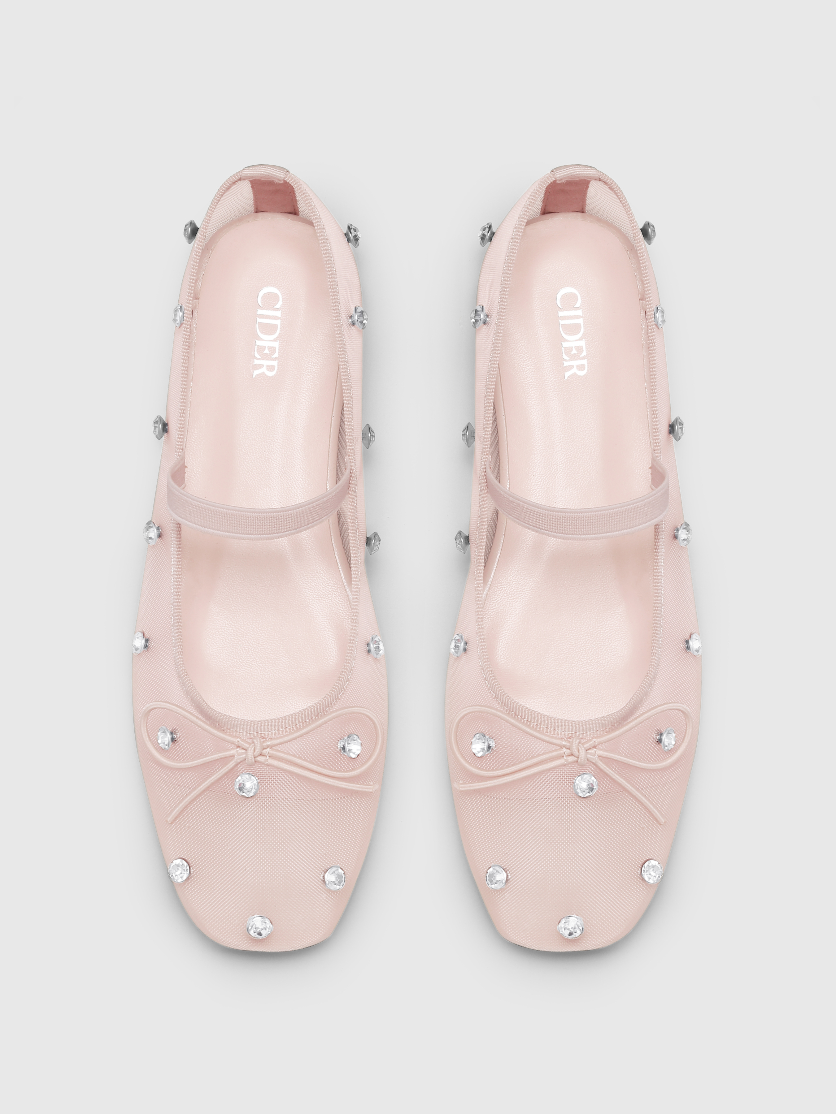 Crystal-Embellished Mesh Flat Mary Jane Shoes For Daily Crystal-Embellished Mesh Flat Mary Jane Shoes For Daily