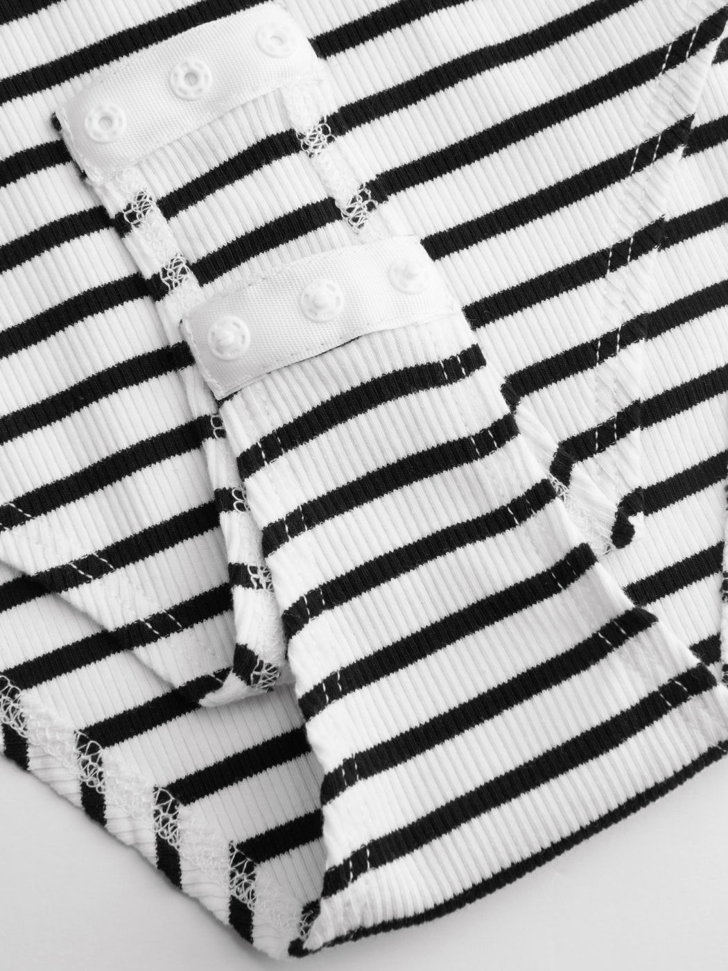 Round Neckline Striped Bodysuit