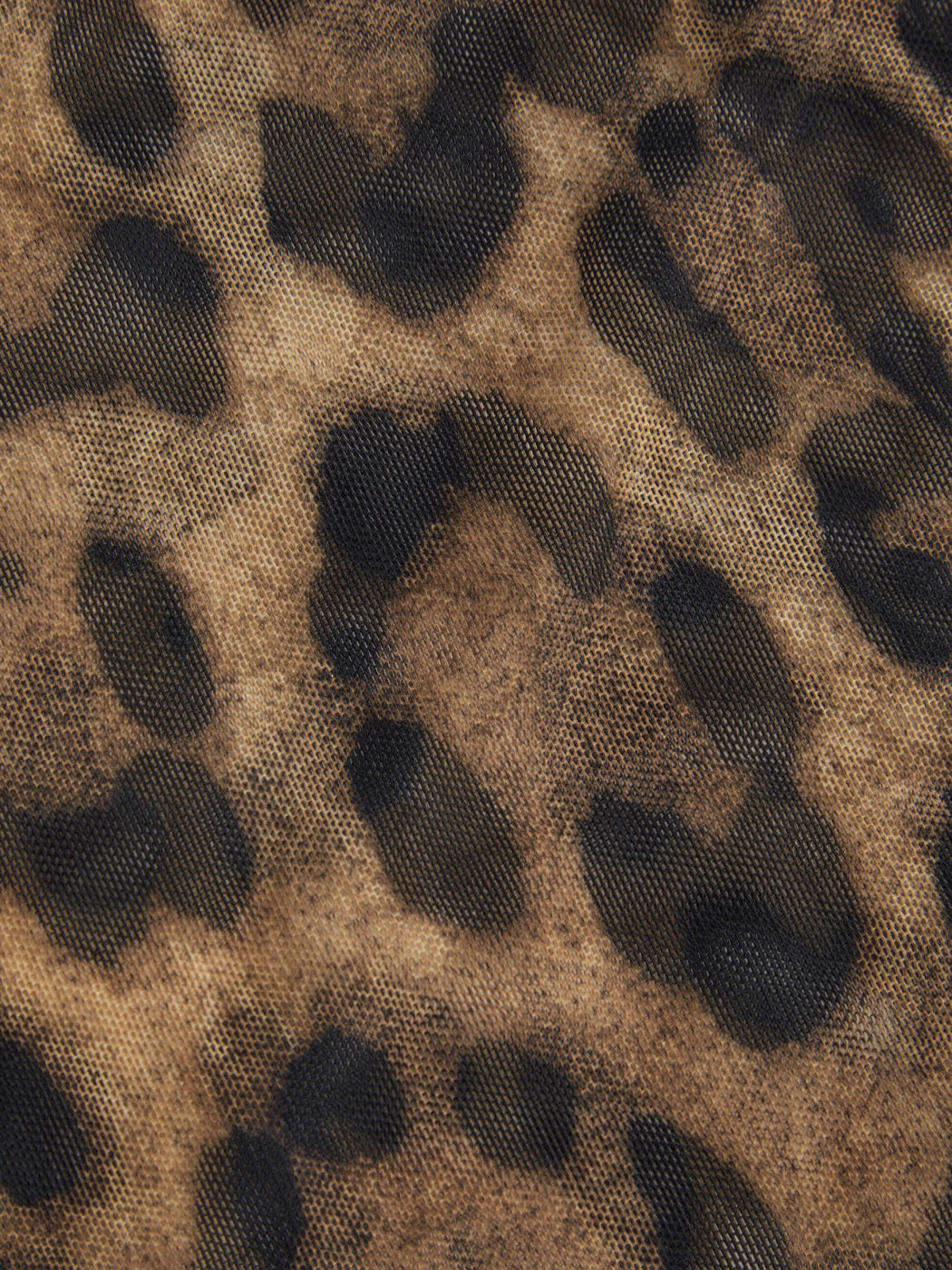 Mesh Halter Cowl Neck Leopard Ruched Top