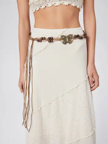 Cowboy Coquette Western Outfits Long Skirts Countryside Core Woven Elastic Waist Check Knotted Tiered Maxi Skirt For School Daily Casual Picnic Coffee Shop