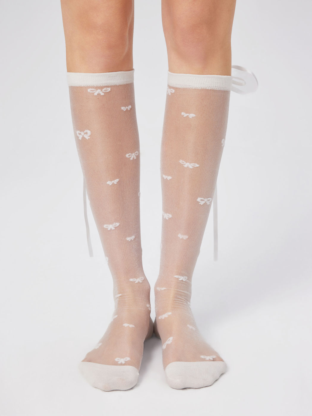 BOWKNOT LACE OVER THE CALF SOCKS