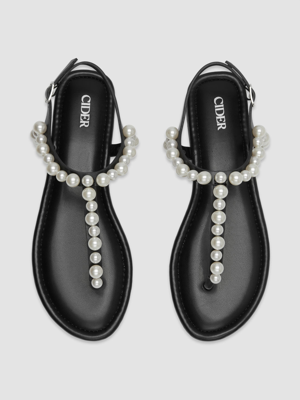 PEARL STRAPPY FLAT SANDALS