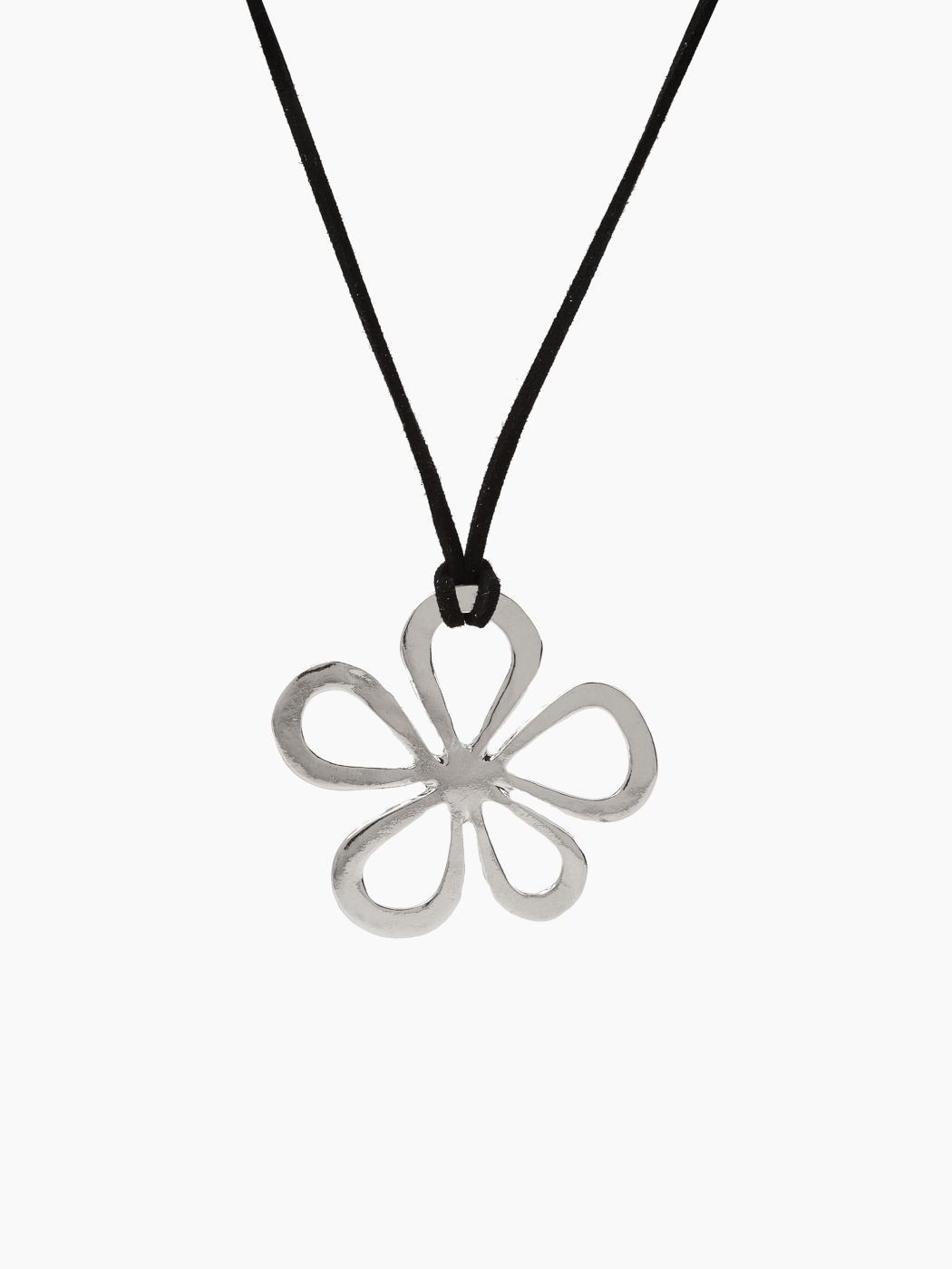 METALLIC FLOWER PENDANT NECKLACE