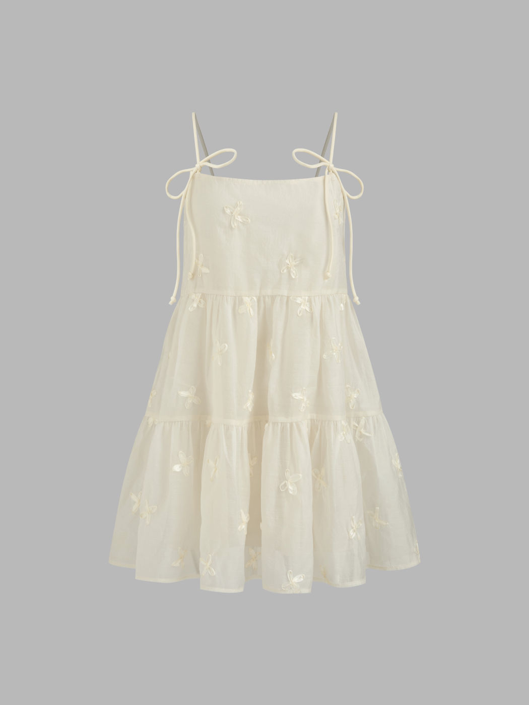 Quadratischer Ausschnitt Solid Schleife Babydoll Minikleid