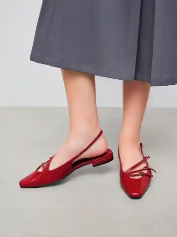 BUCKLE-EMBELLISHED SLINGBACK FLATS