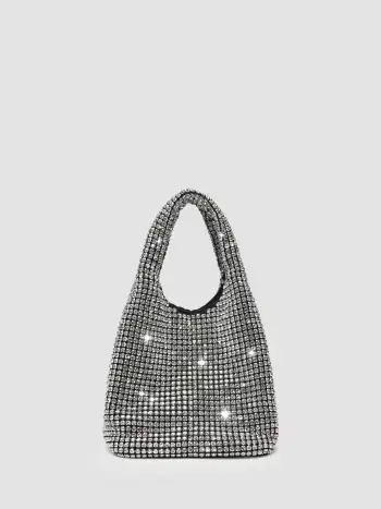 Sequin Asymmetrical Split Tube Crop Top