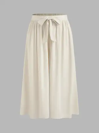 High Neck Solid Cut Out Pocket Wide Leg Jumpsuit Curve & Plus