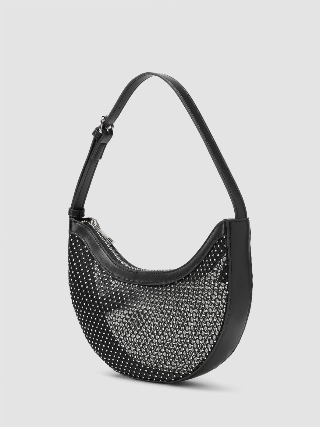 Strass Mesh Halbmond Schultertasche