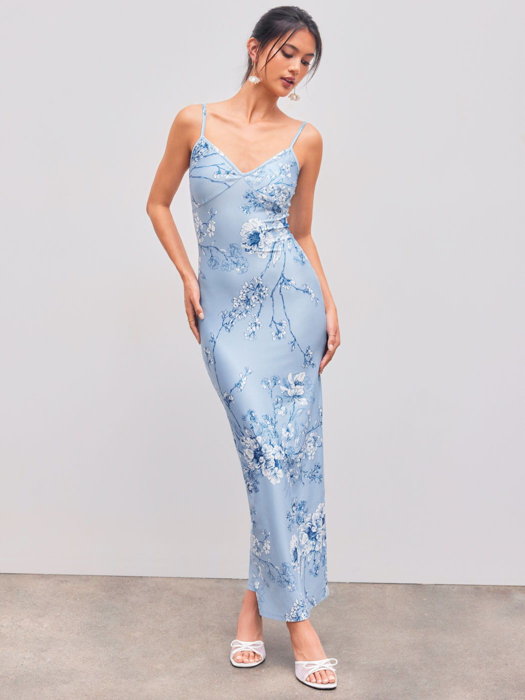 V-neck Floral Cami Maxi Dress