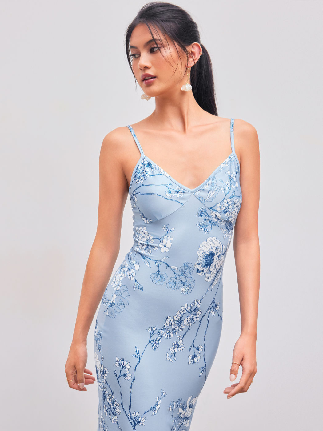 V-neck Floral Cami Maxi Dress