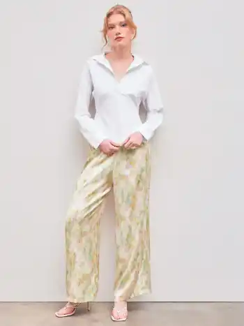 Collar Solid Button Long Sleeve Blouse