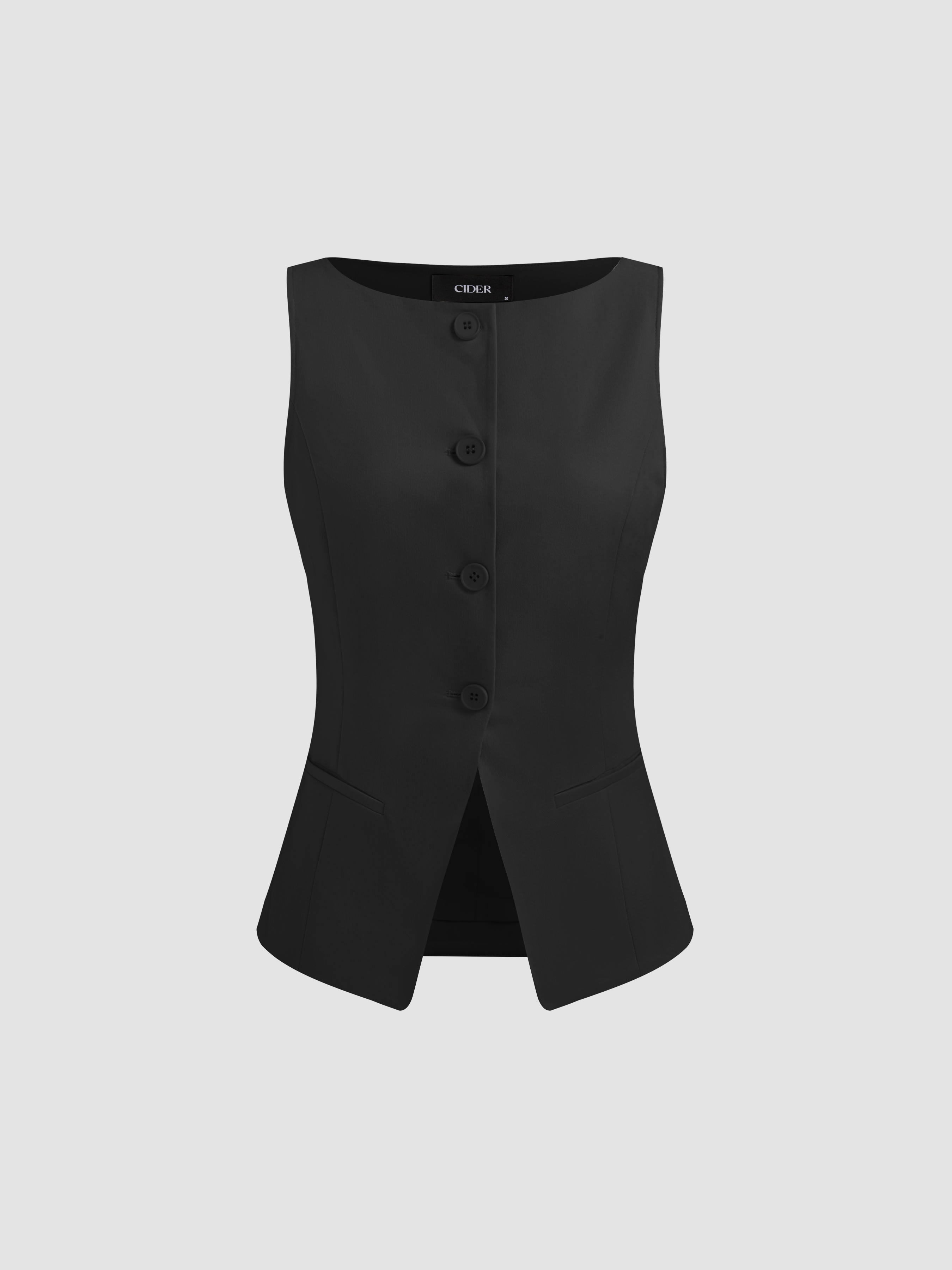 Vest Women Lined Vest Old Money Summer Style Woven Woven