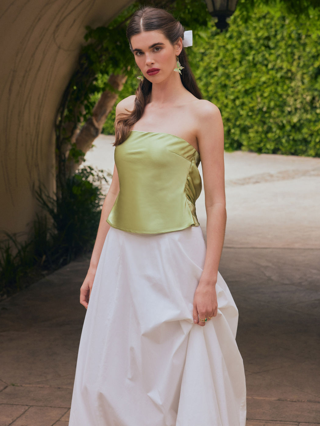 Satin Solid Backless Tube Top