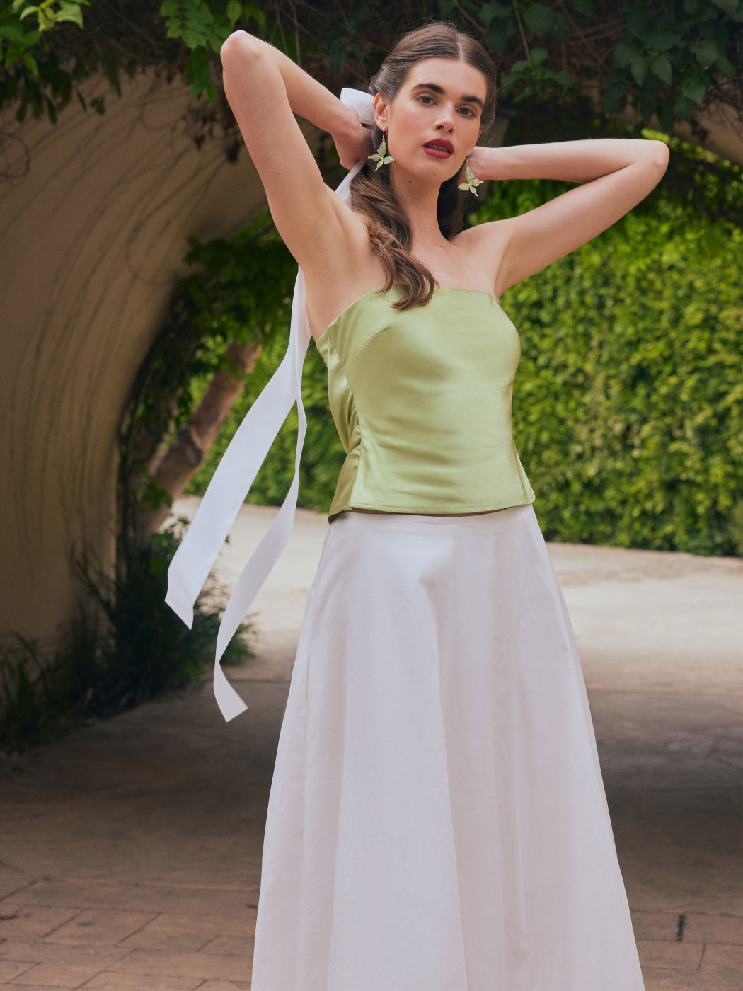 Satin Solid Backless Tube Top