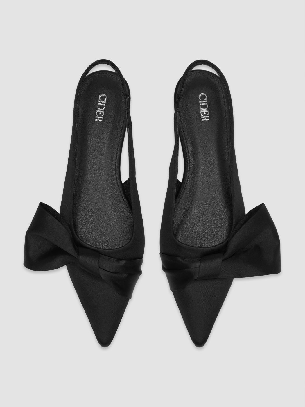 Satin Schleife Slingback Flats