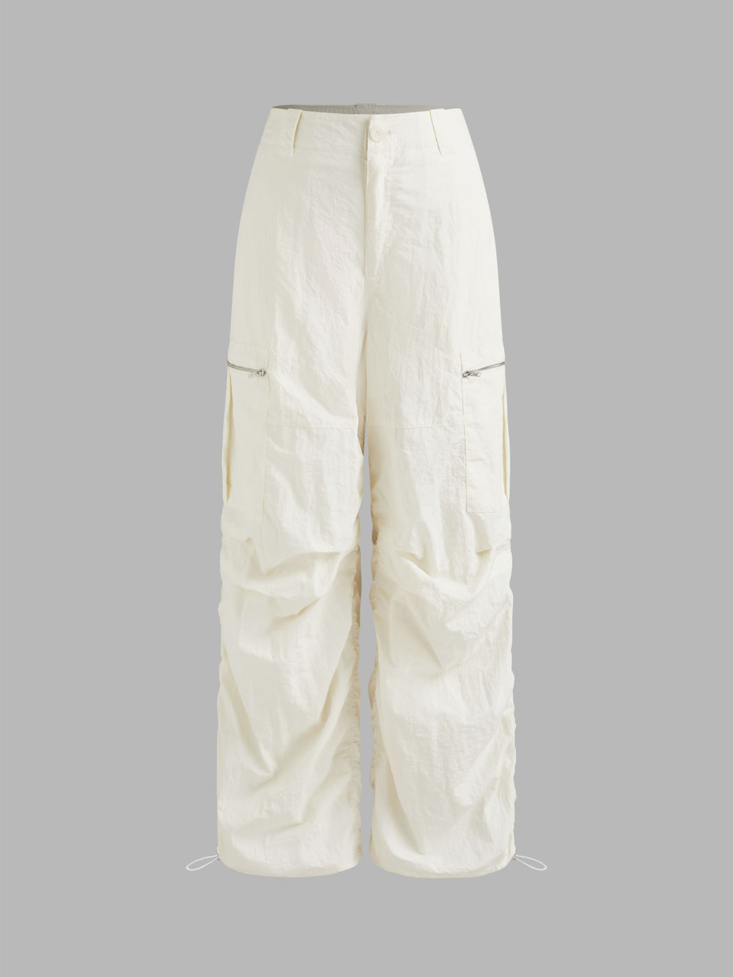 Mid Rise Solid Pocket Cargo Pants