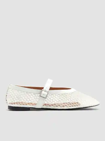 FAUX LEATHER MESH MARY JANE FLATS