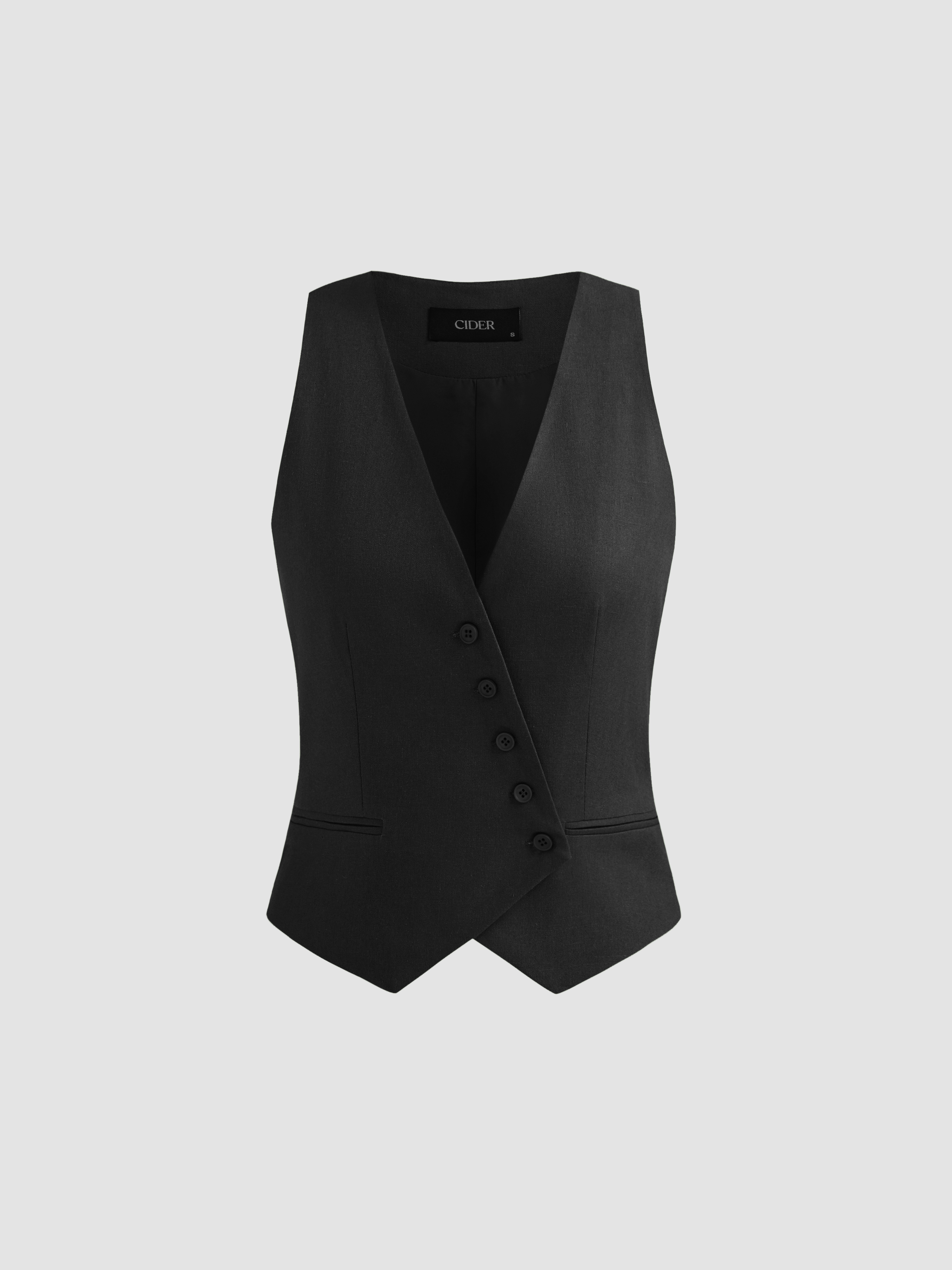 Gilet Donna In Cotone E Lino - Cardigan Elegante Con Scollo A V, Per Ufficio E Casual