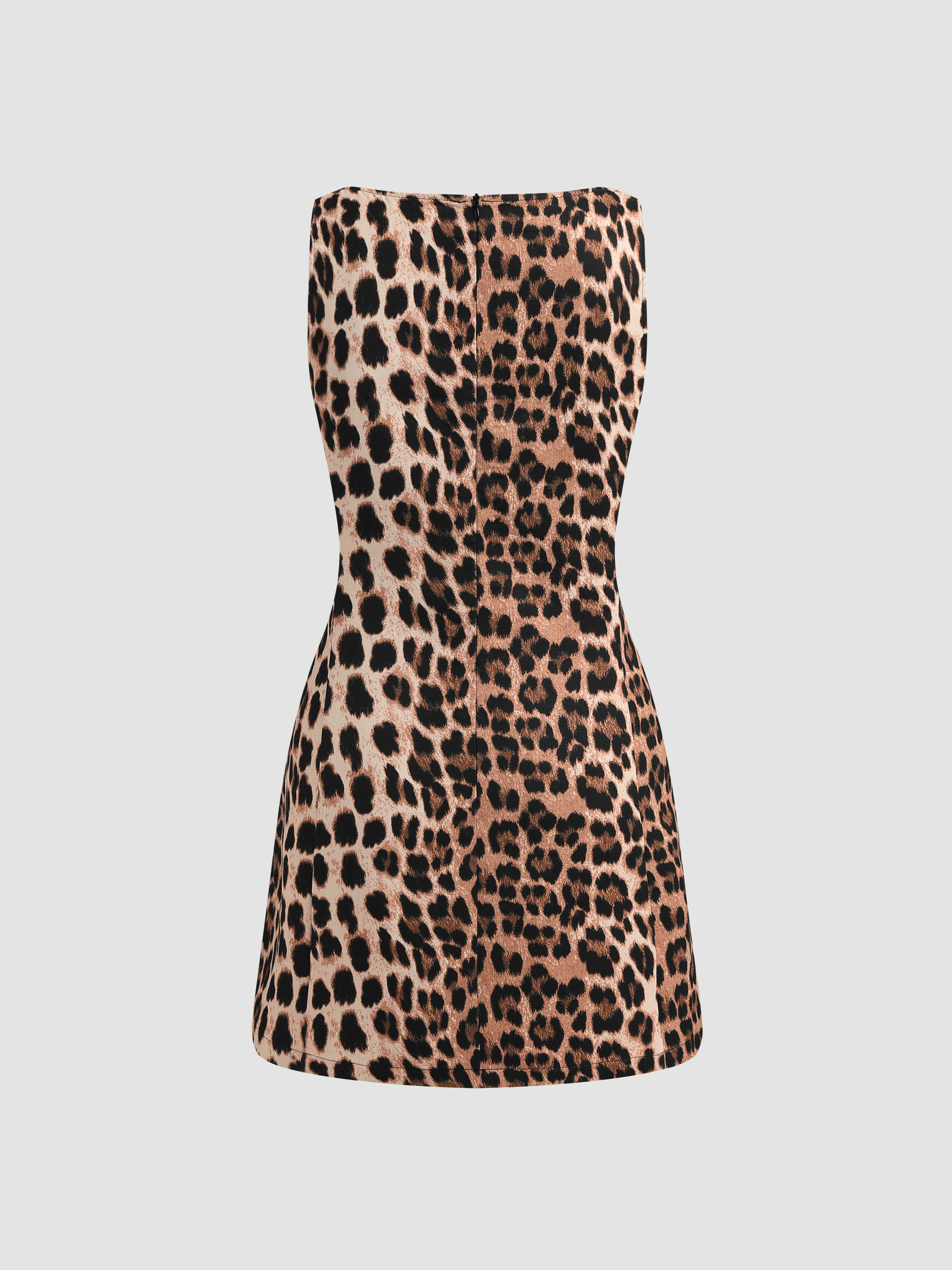 Leopard print zip up dress best sale