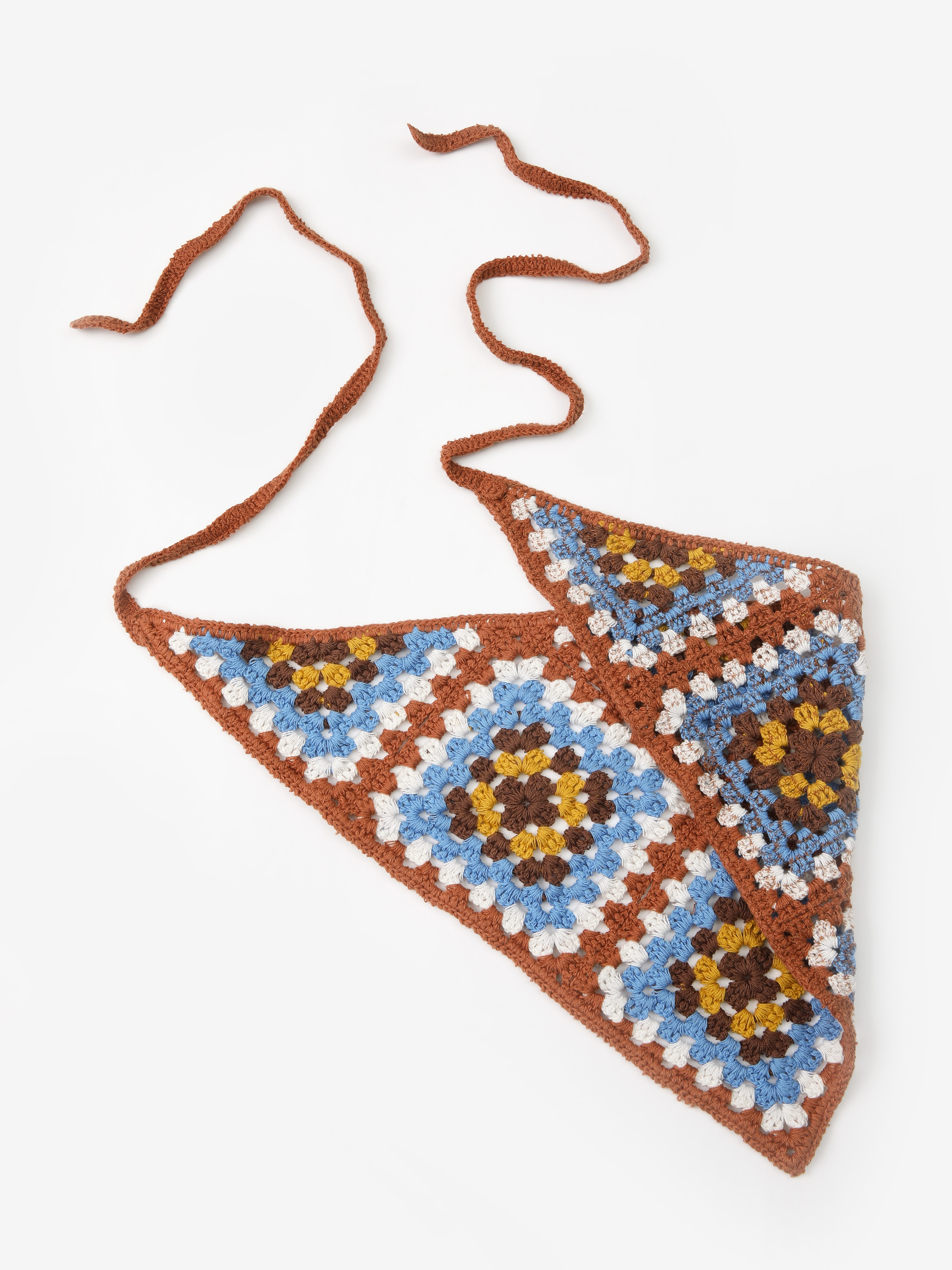 CHECKERED KNIT HEADSCARF