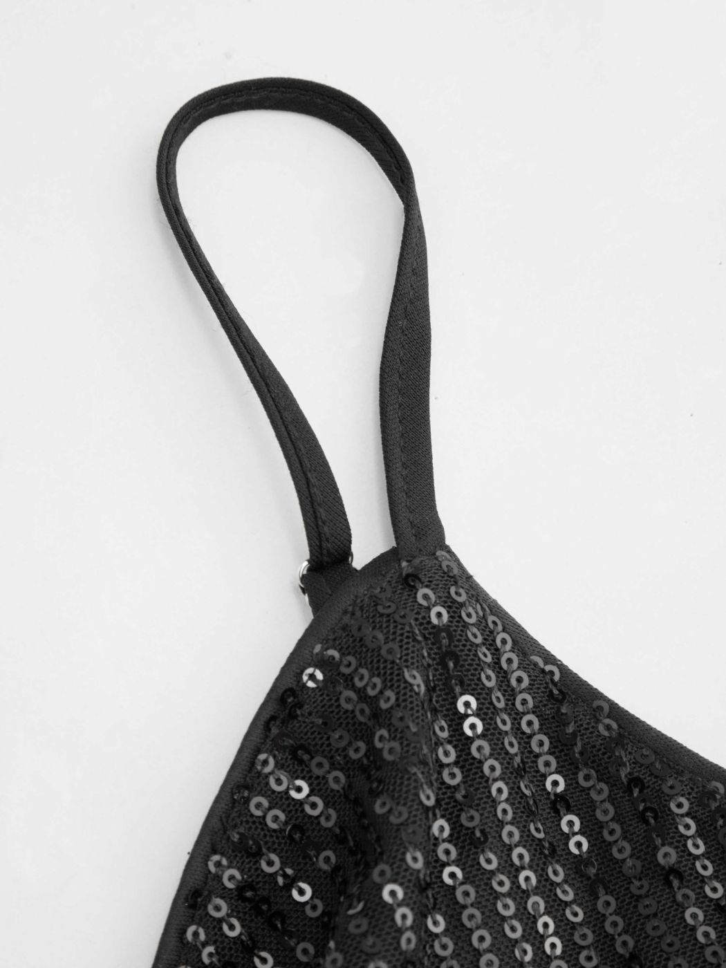 Sequin Sweetheart Solid Cut Out Crop Cami Top