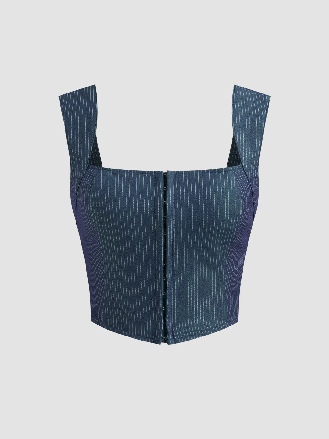 Square Neck Striped Crop Tank Top 