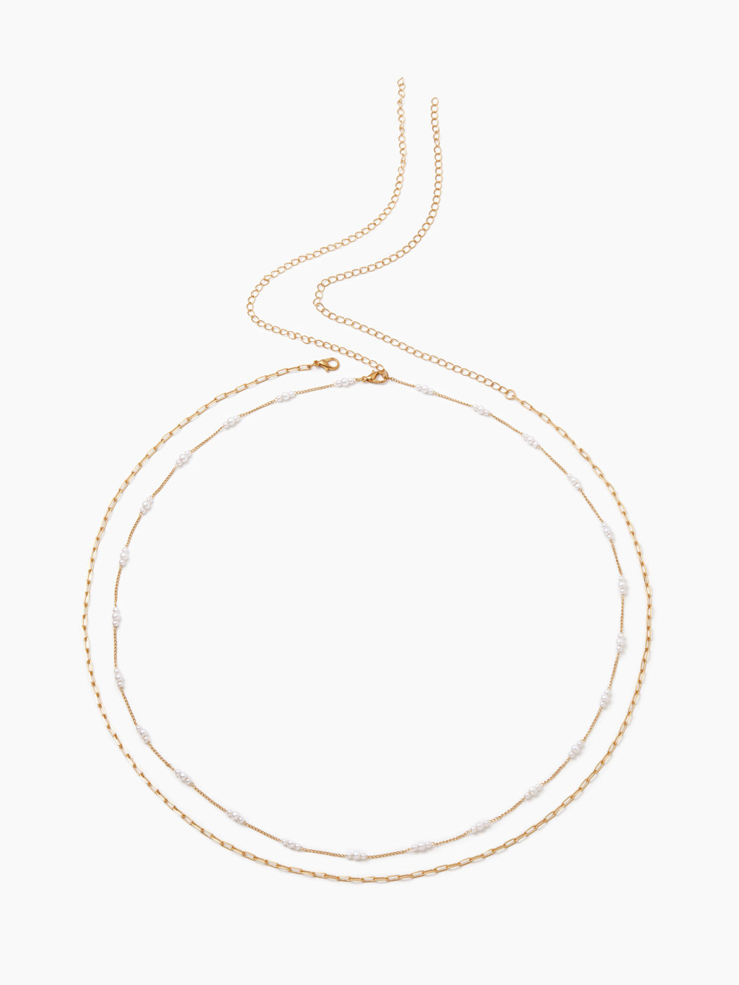 2PCS FAUX PEARL & CHAIN DECOR WAIST CHAIN