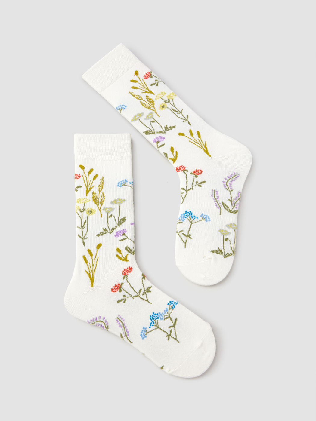 FLORAL EMBROIDERED CREW SOCKS