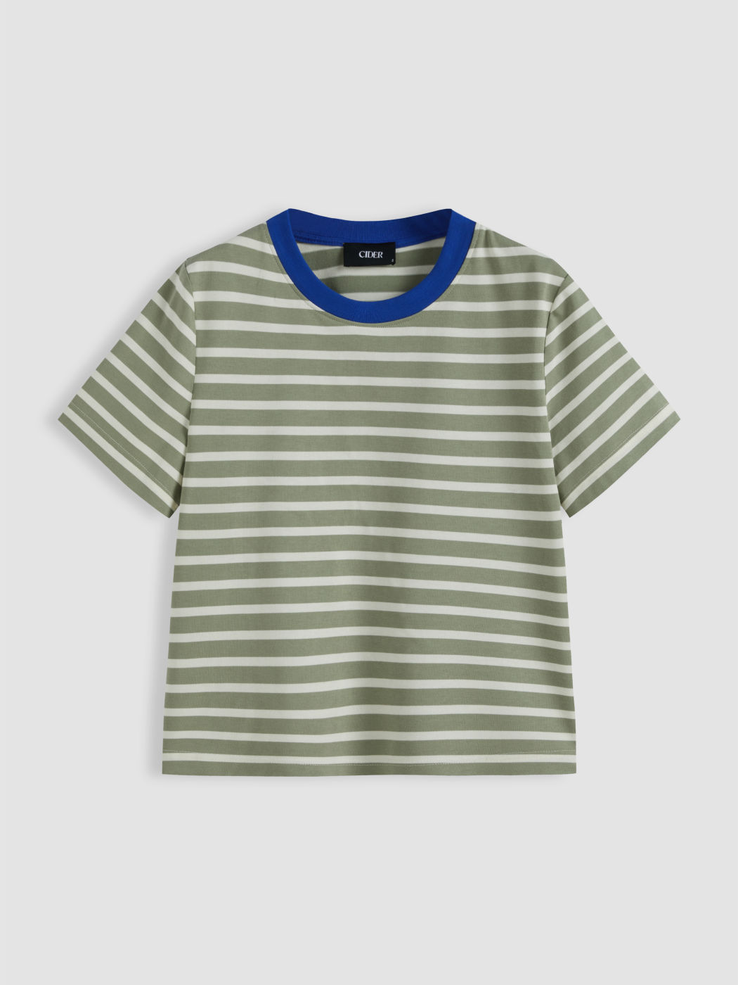 Streifen Kontrast Kurzarm Tee