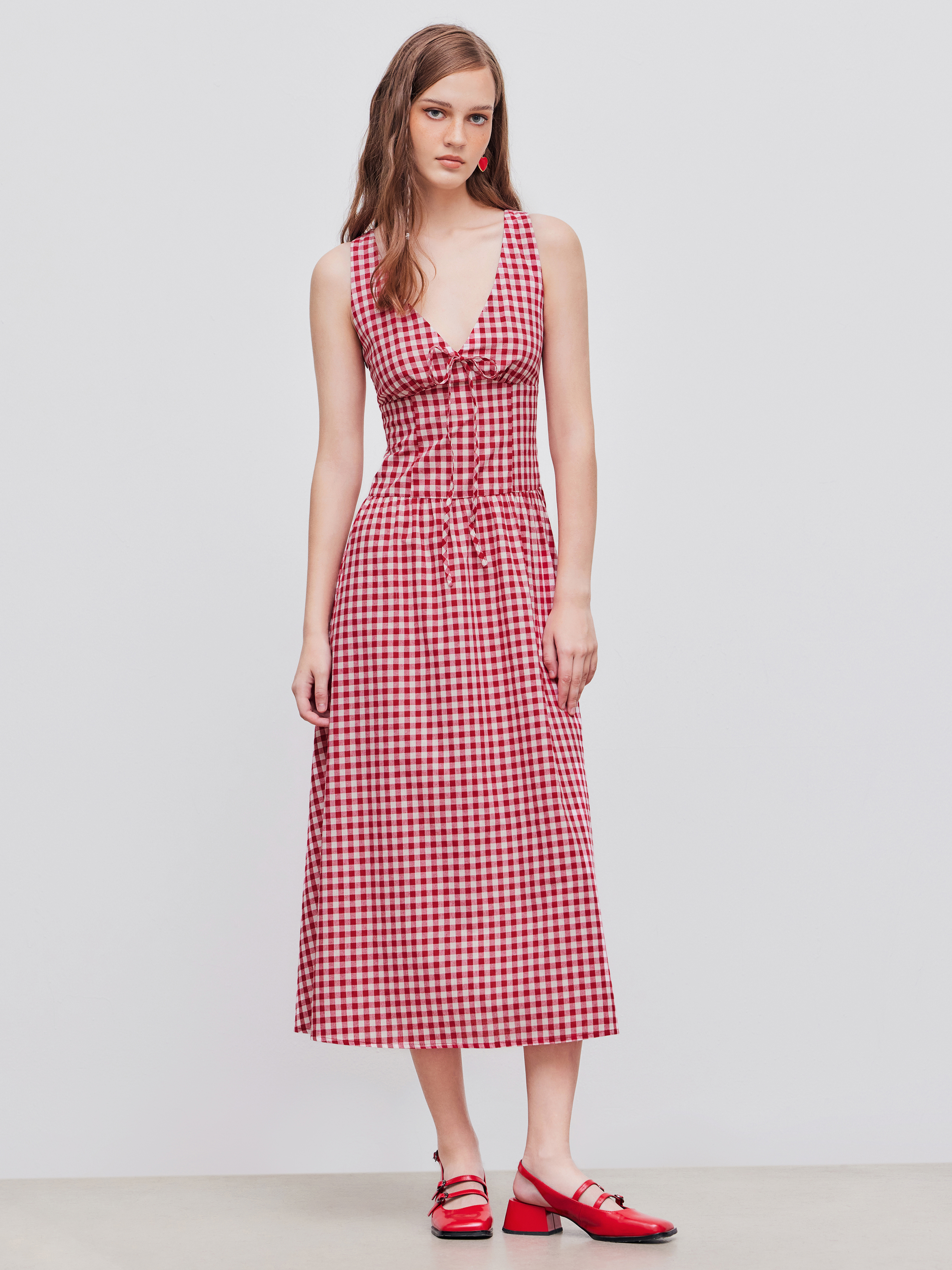 ワンピース organiczooBlueberry Gingham Gather Dress Organic Zoo】Blueberry Gingham Gather Dress – Melty Colors