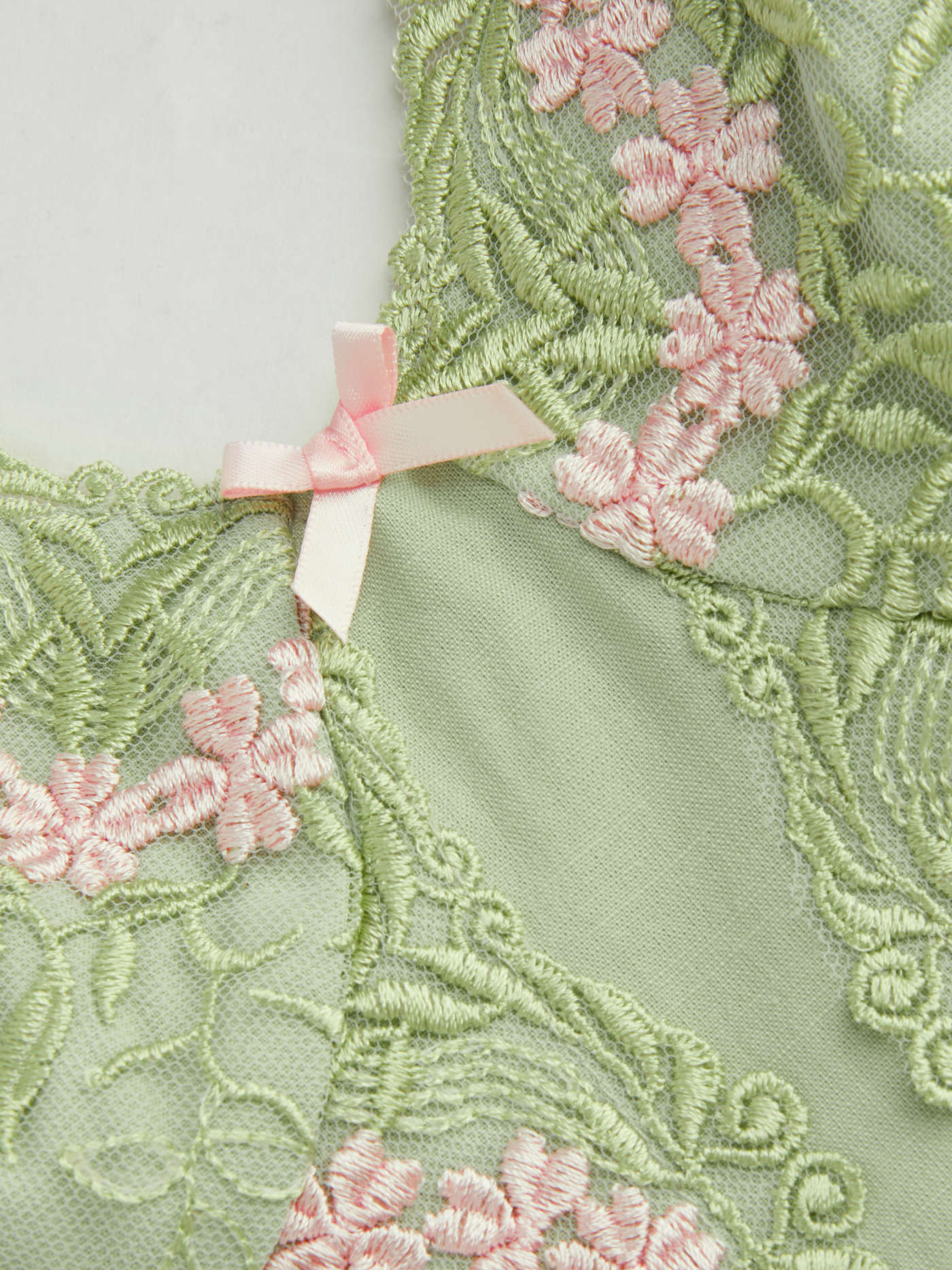 Cotton Linen Sweetheart Floral Embroidery Bowknot Mini Dress