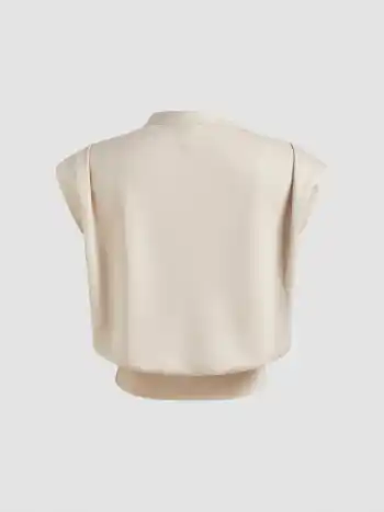 V-Ausschnitt Solid Gebundene Crop Top
