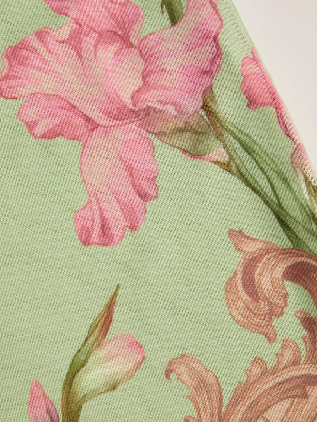 Mittellange Florale Mermaid-Mesh-Skirt