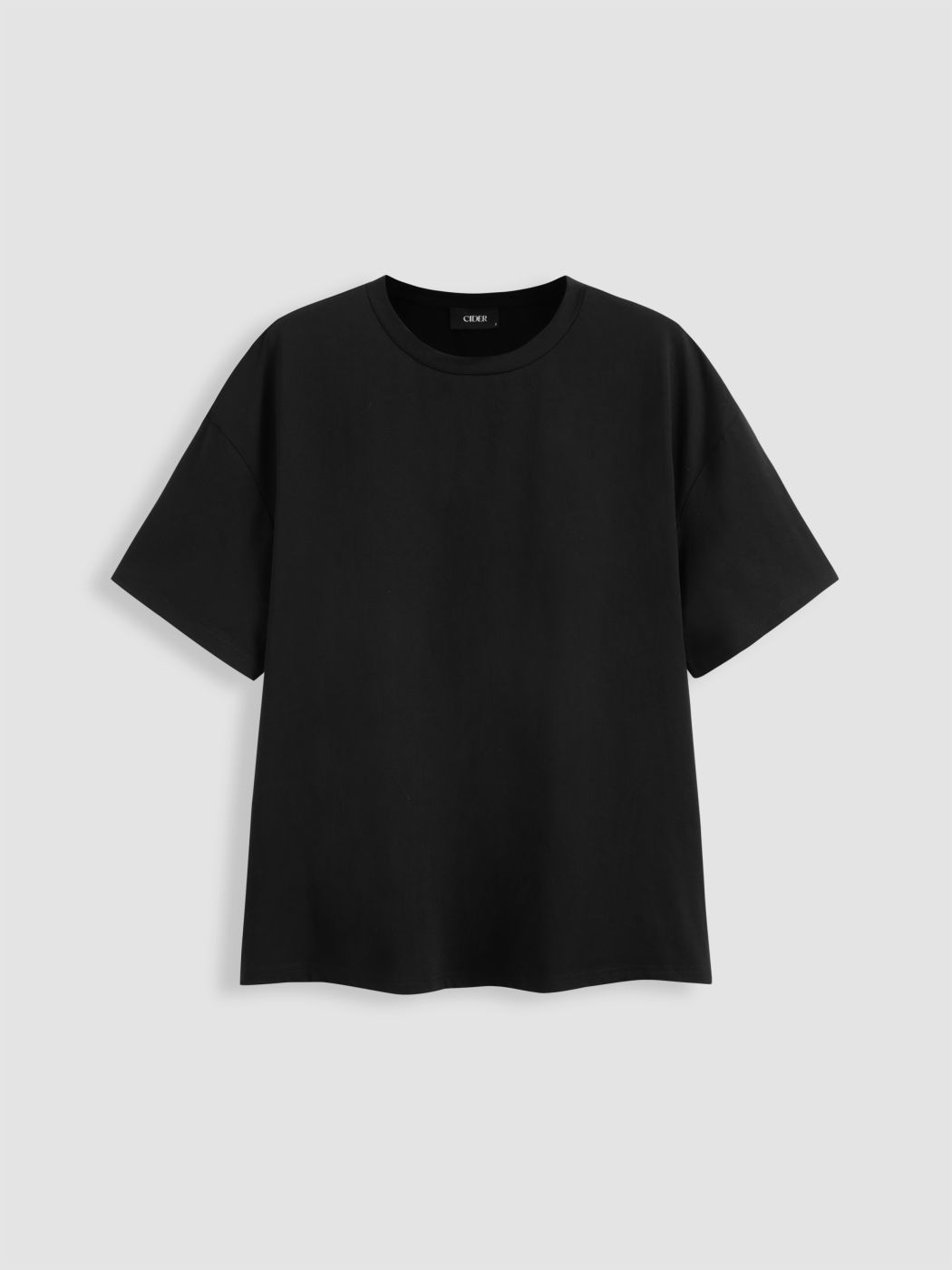 Round Neckline Solid Short Sleeve Oversized Tee