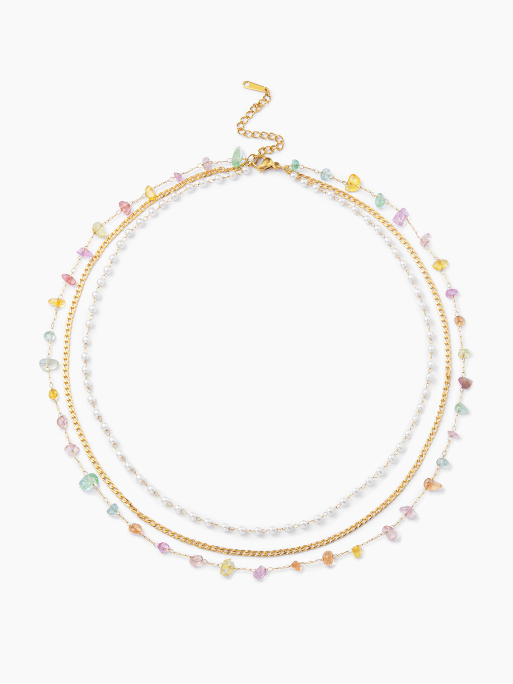 3-teiliges Stein- & Perlenkette Set