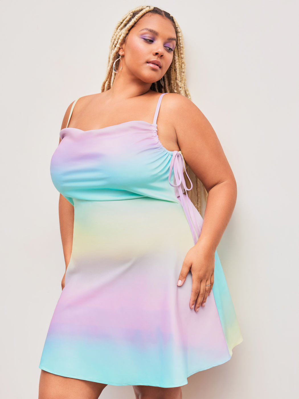 Raso Gradient Knotted Cami Mini Dress Curve & Plus