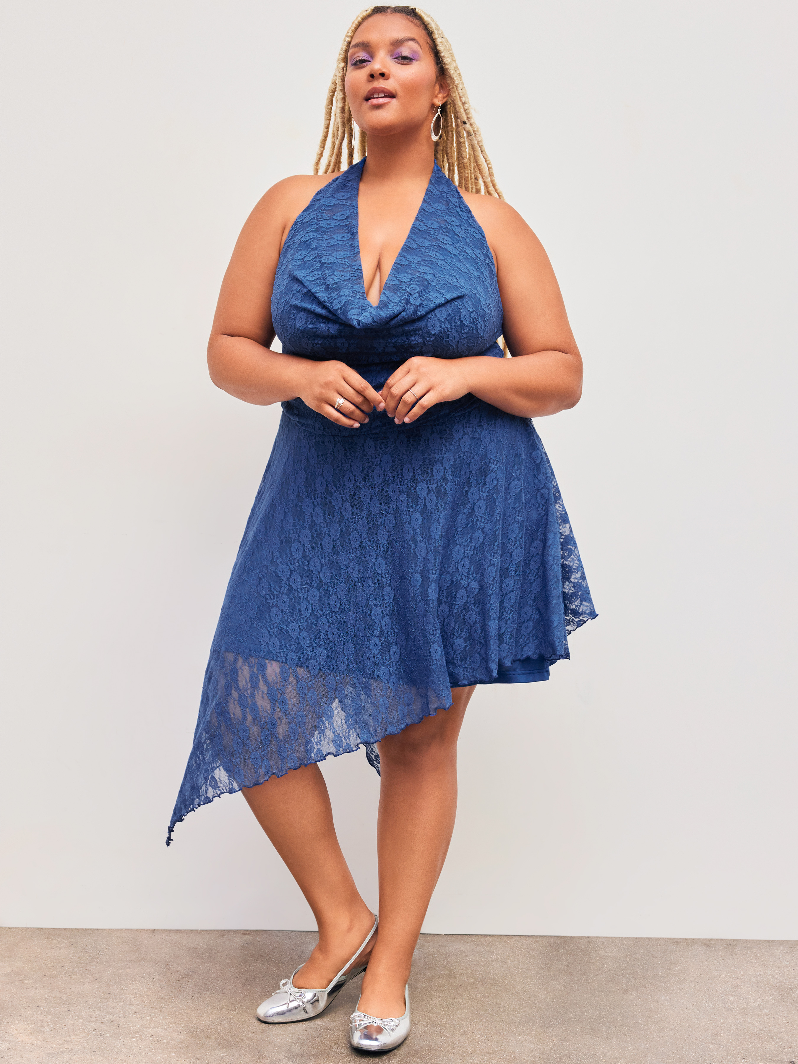 パーティードレス Asymmetric Circle Floral Lace Dress GothDark Women's Mesh Dress Short Sleeve Round Collar Floral