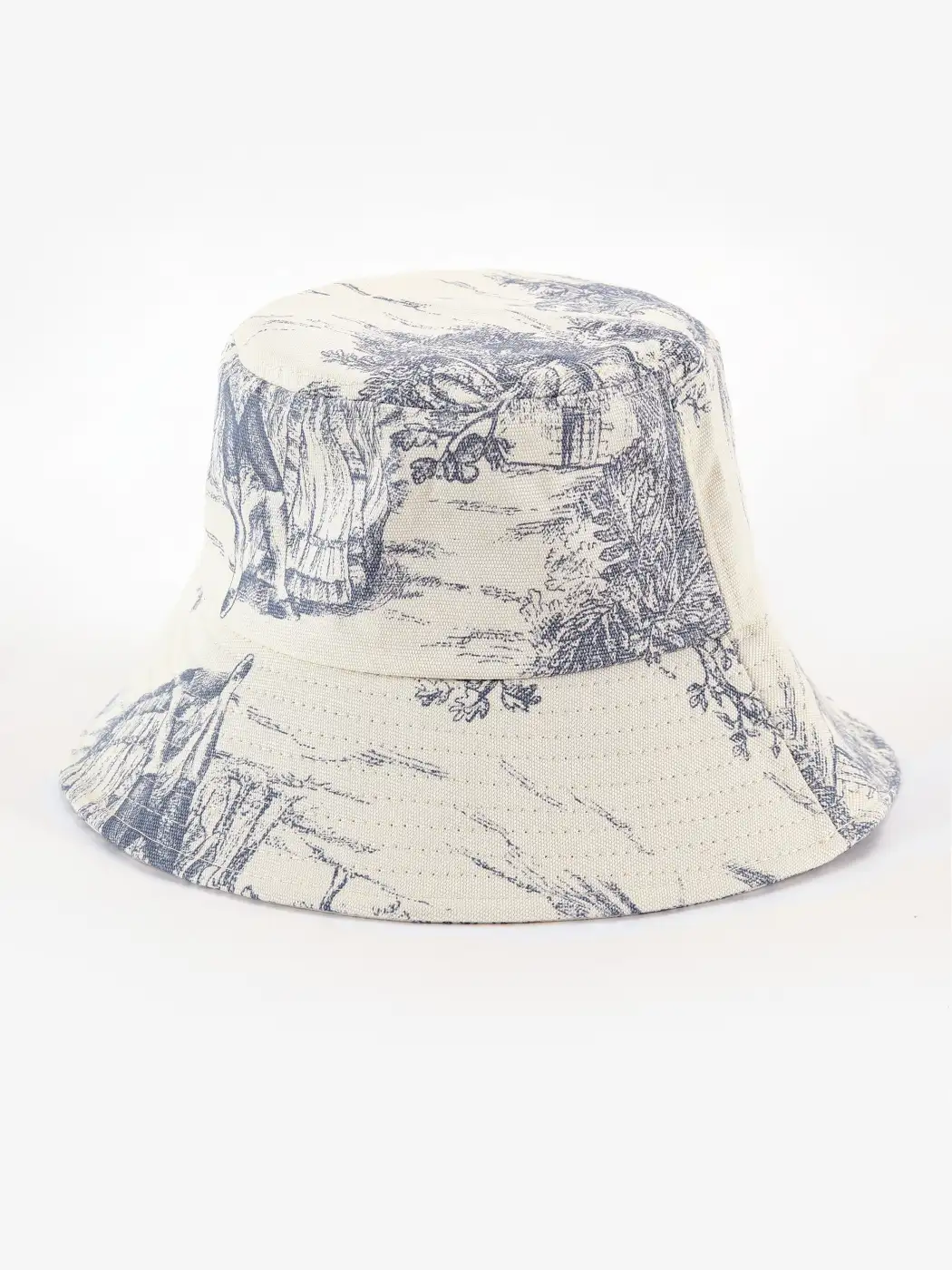 Cotton TOILE DE JOUY BUCKET HAT For Picnic