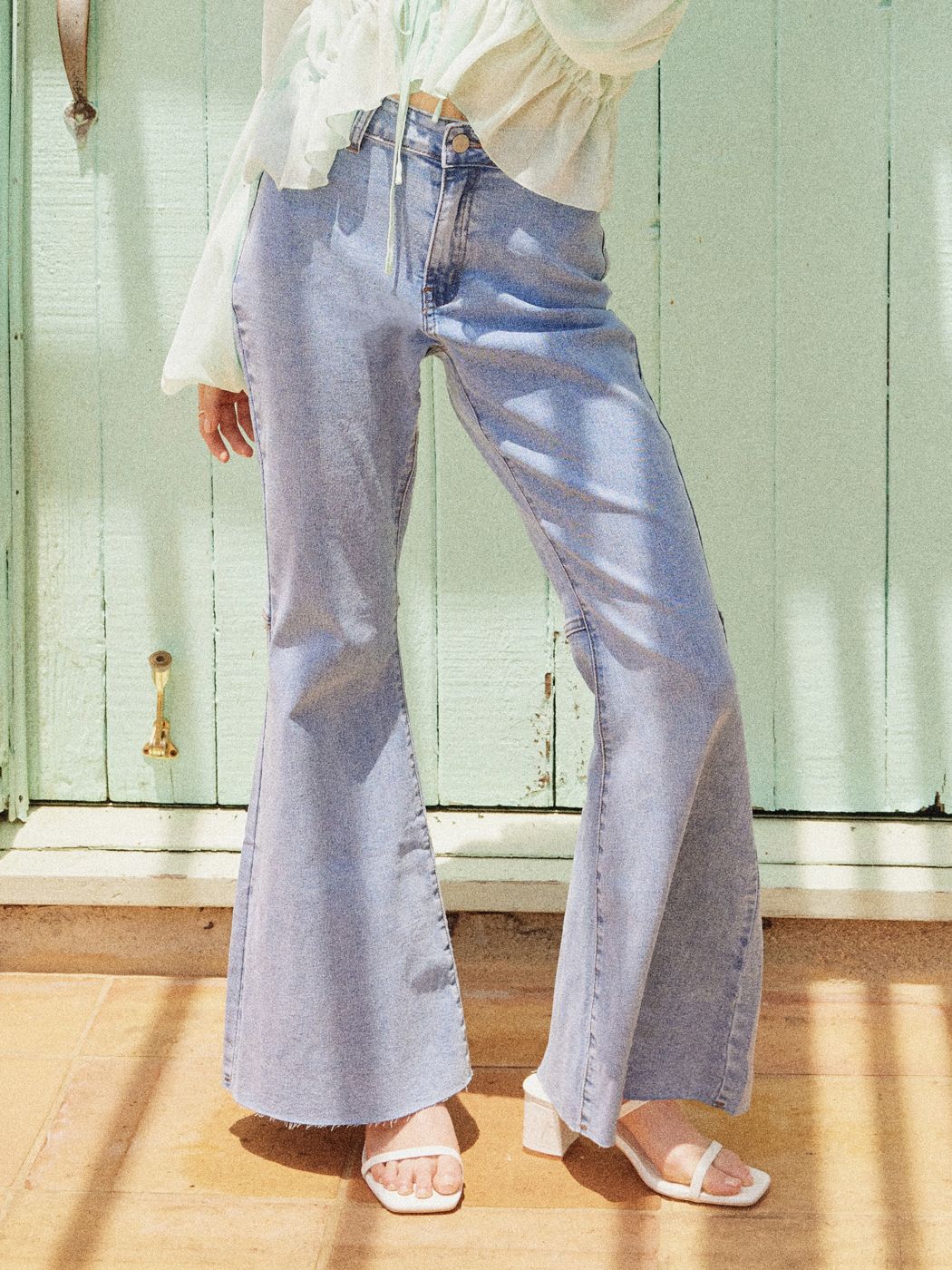 Stretch Jeans Hohe Taille Flared Hosen