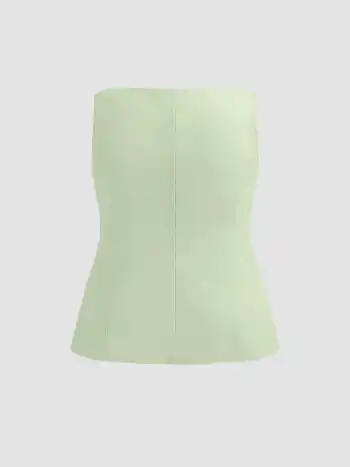 Gilet intrecciato con bottoni solidi e collo a barca Curve & Plus