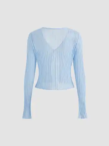 Solid Textured Knotted Cardigan