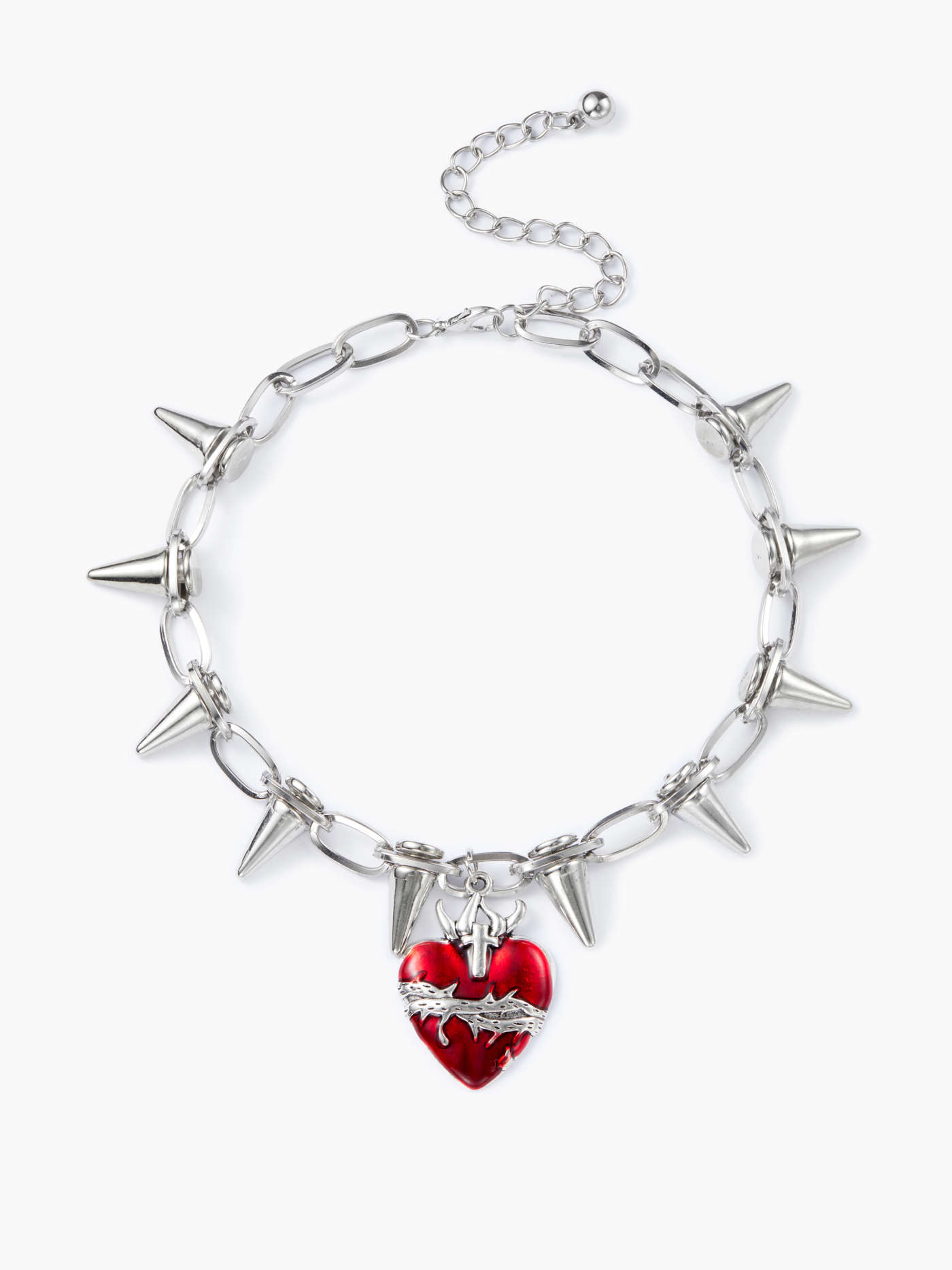 Zinc Alloy GOTHIC HEART PENDANT NECKLACE For Music Festival/Live House Party/Clubbing