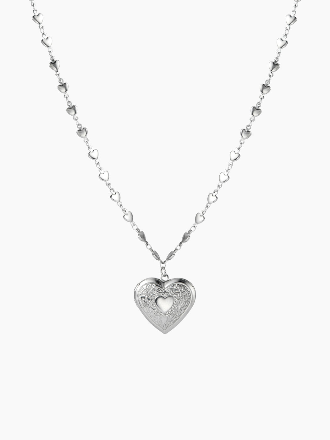 Collar con colgante de medallón con forma de corazón