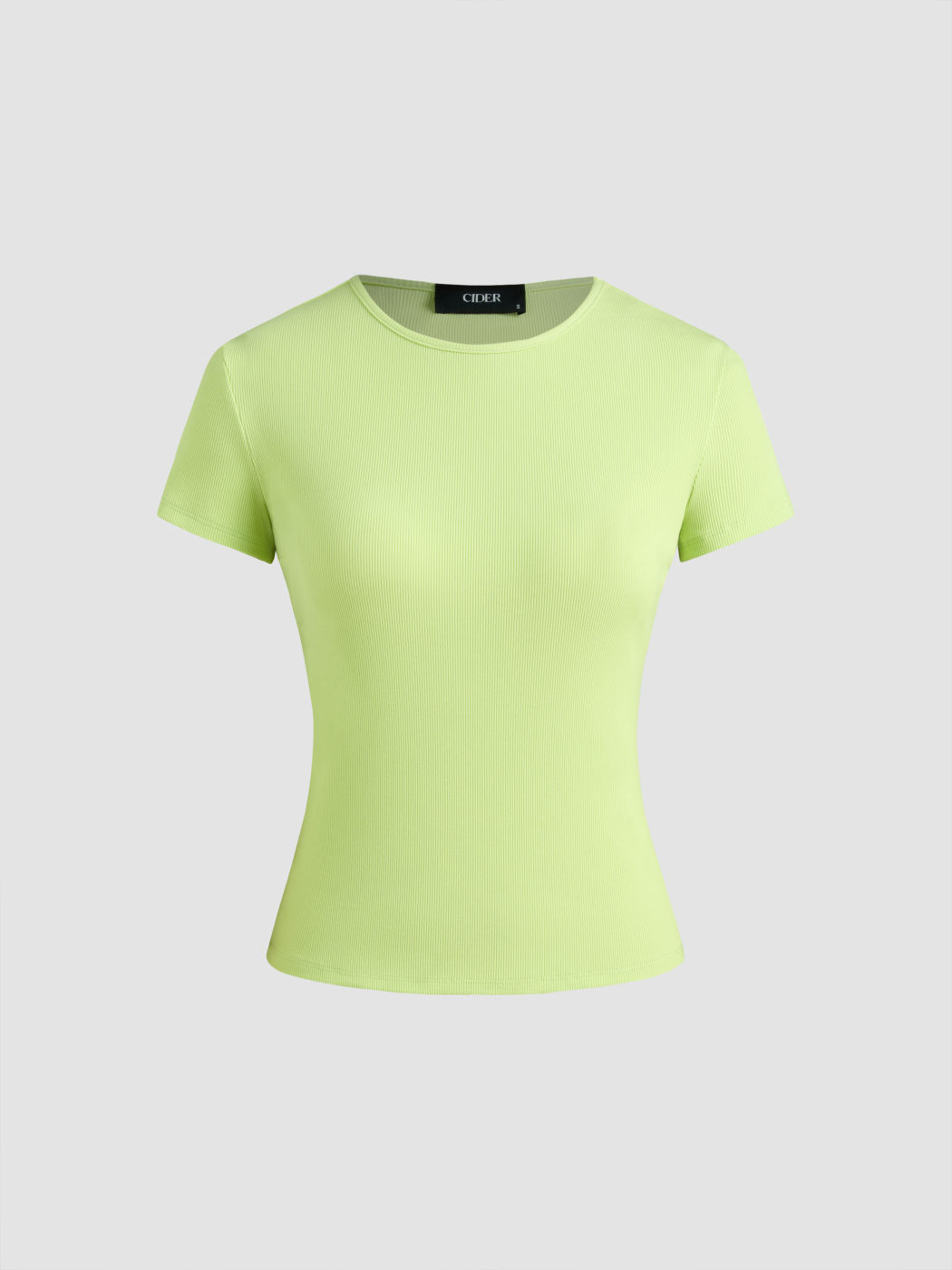 Cotton-blend Round Neckline Solid Short Sleeve Tee