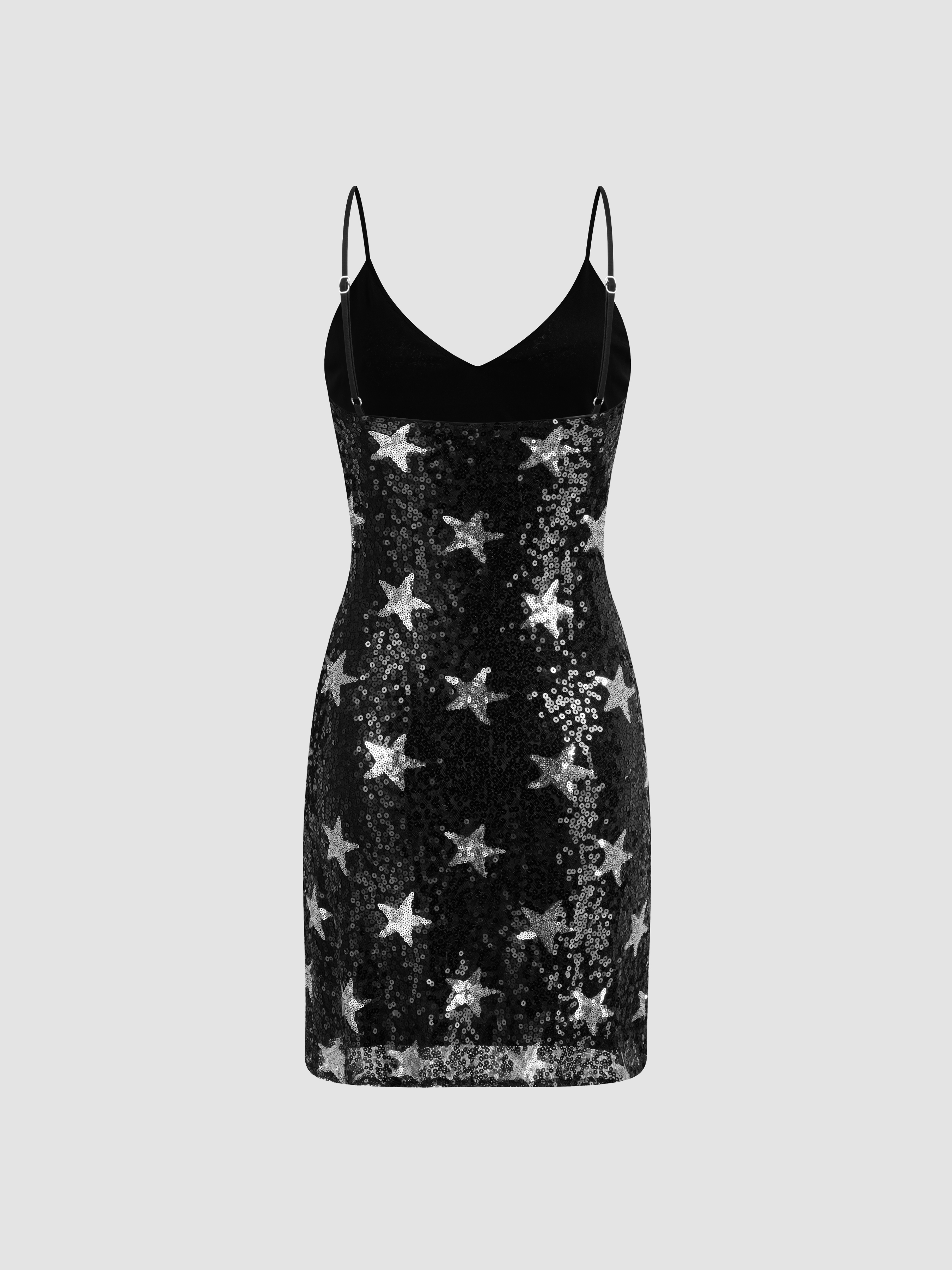 Sequins Sequin V-neck Star Mini Dress For Music Festival