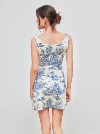 Toile de Jouy Rüschenkleid