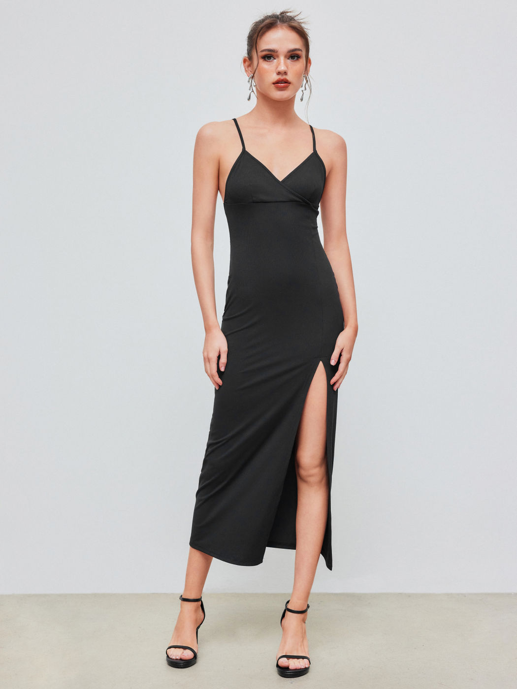 Split V-neck Maxi Dress