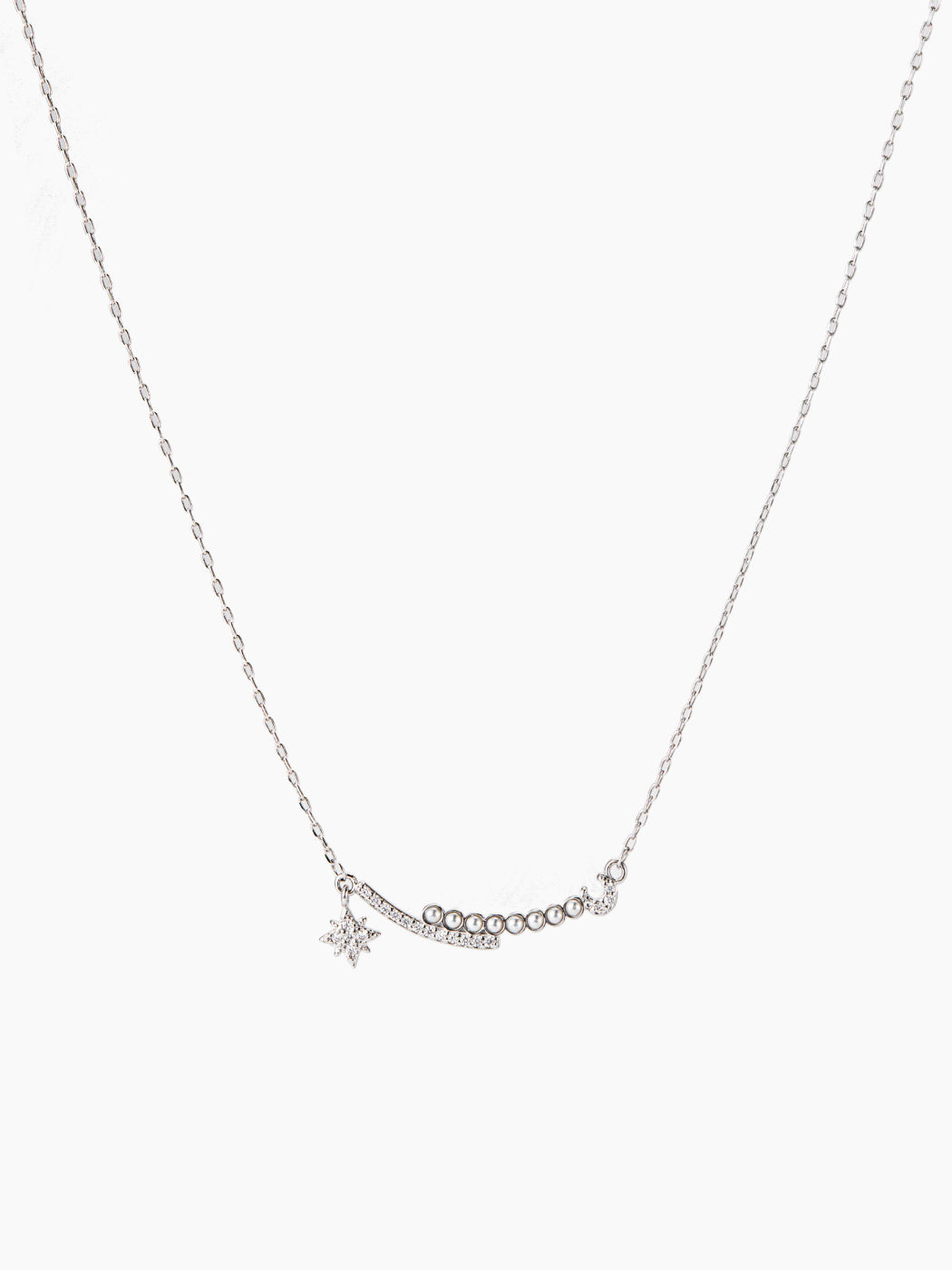 MOON & STAR FAUX PEARL NECKLACE