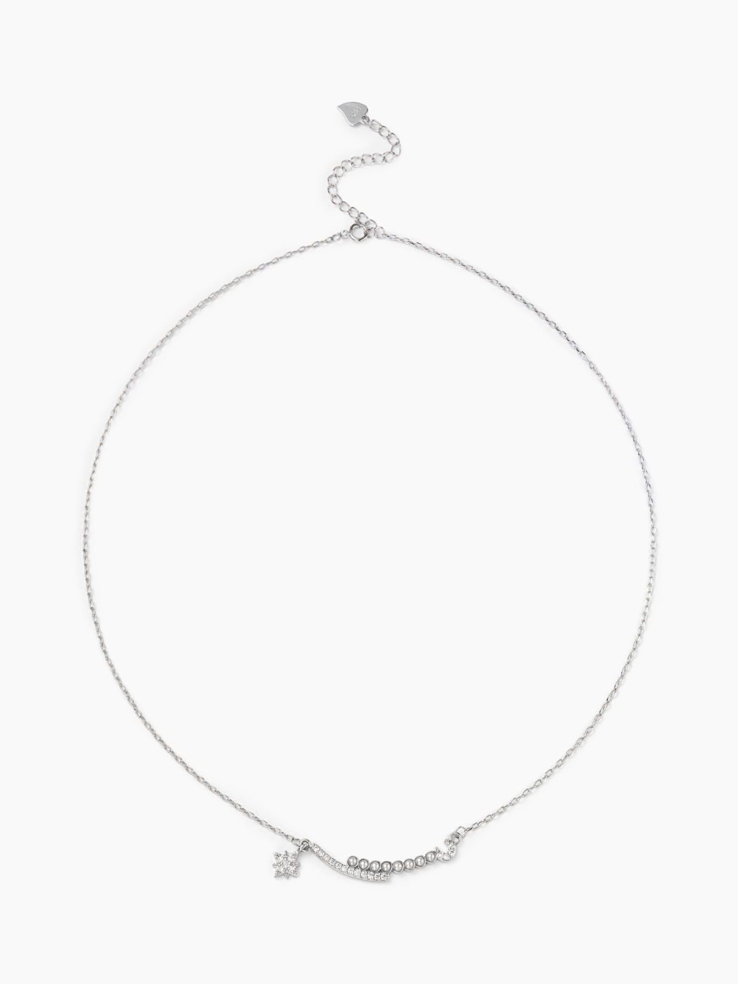 MOON & STAR FAUX PEARL NECKLACE