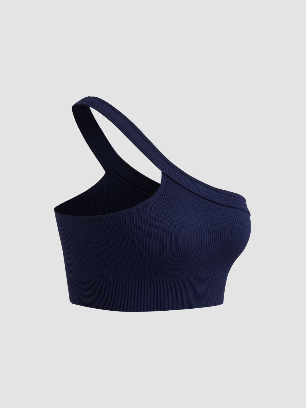 CROP TOP SOLIDO SENZA CUCITURE CON COLLO ASIMMETRICO